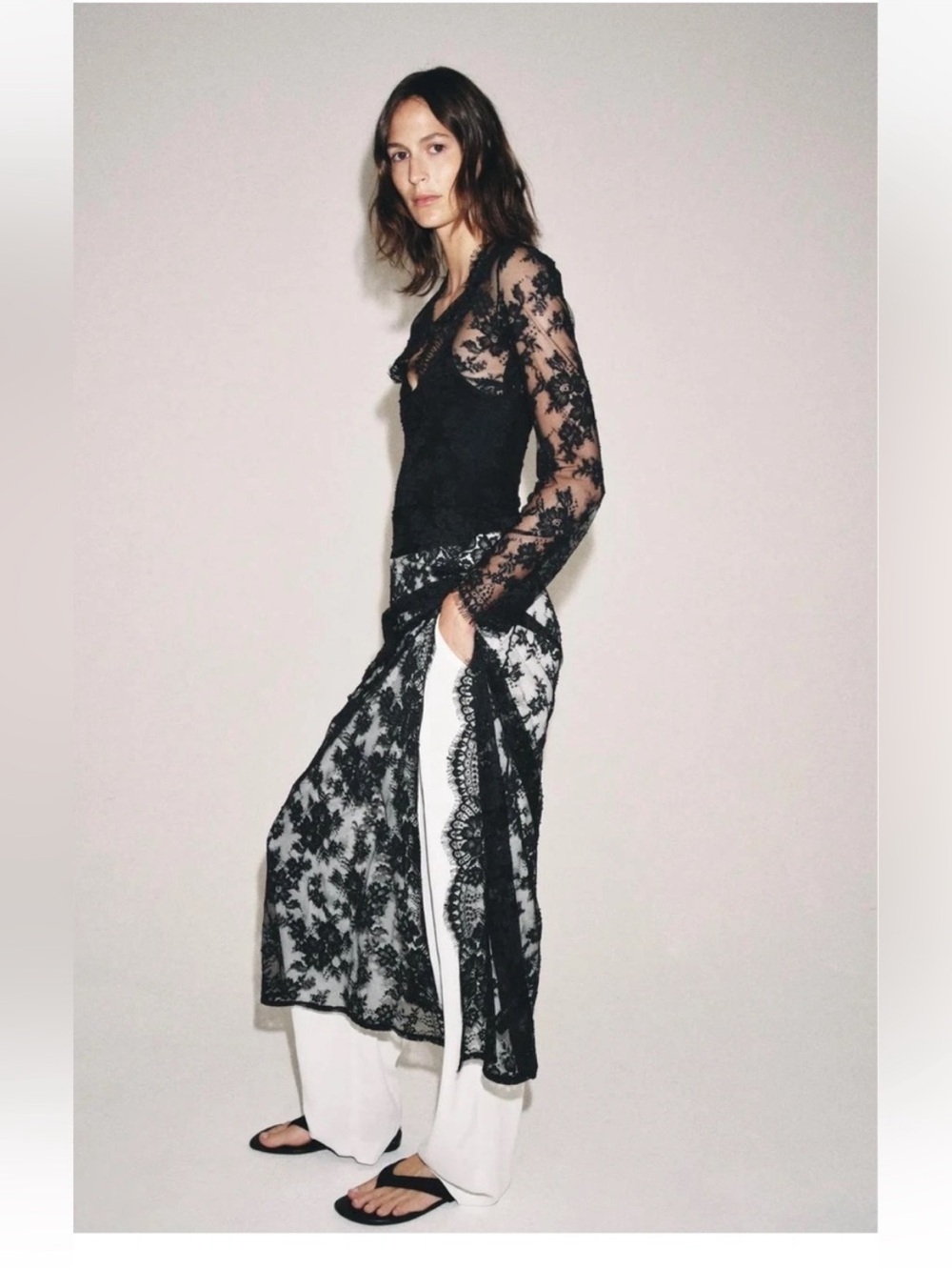 Zara lace long dress. XS-S